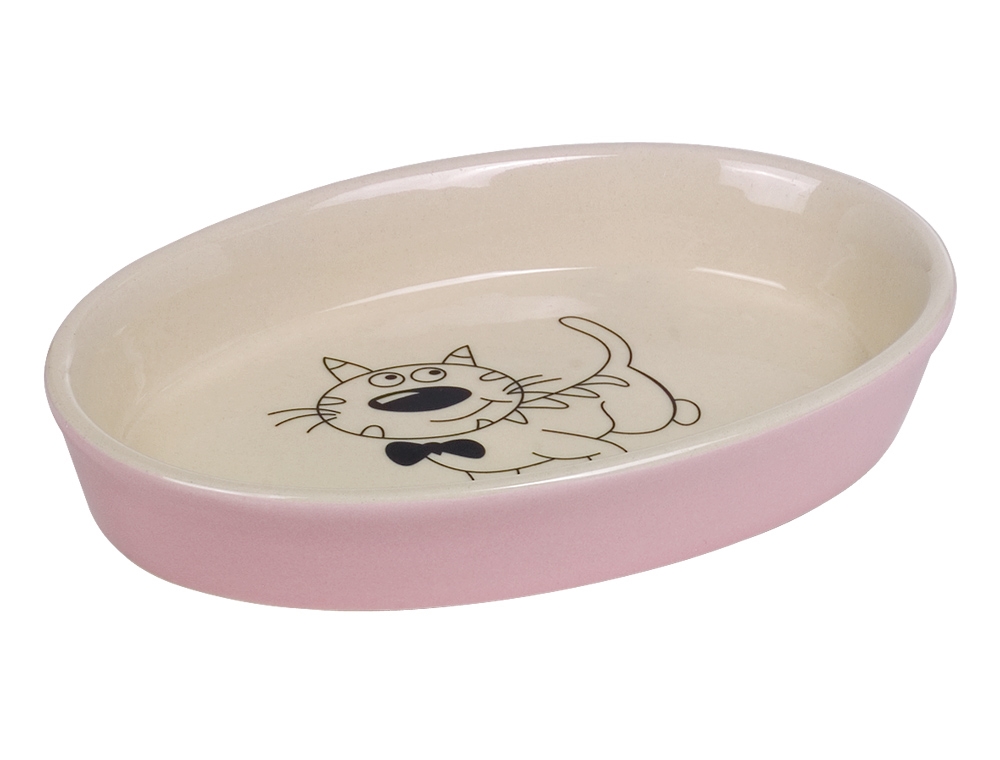 Oval cat bowl sale